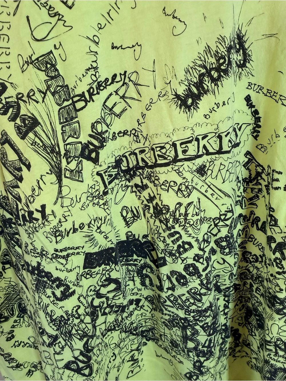 Burberry Neon Yellow Graphic Tee - Picture 4 of 6